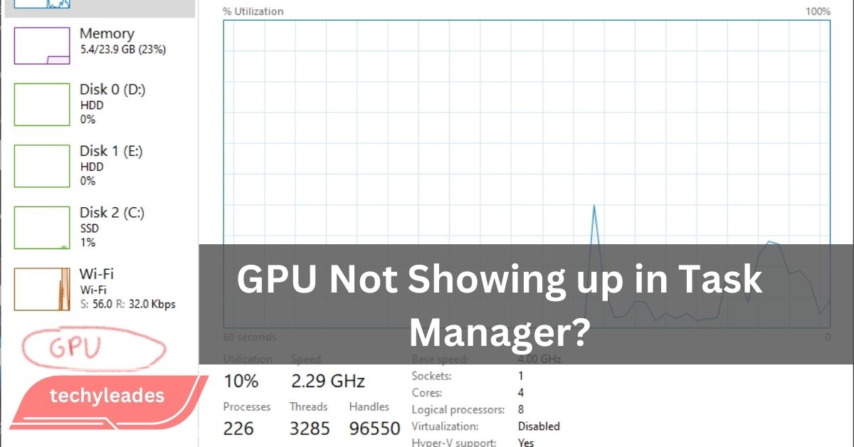 GPU Not Showing up in Task Manager